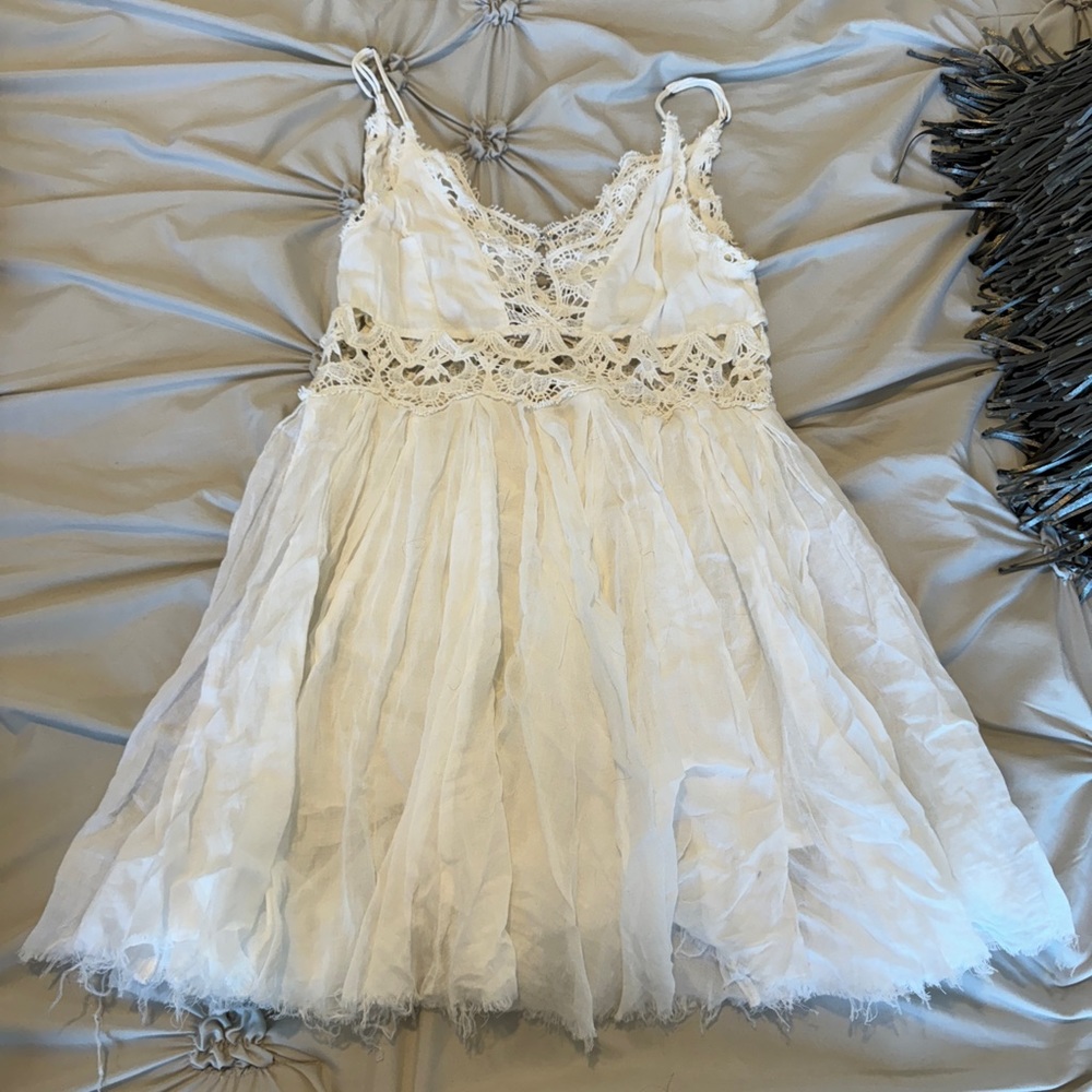 Free people white lace flow dress